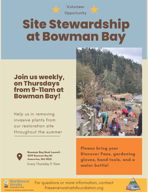 Weekly Site Stewardship Bowman Bay
